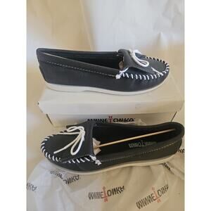 Minnetonka, Women's MOCCASINS, Navy 209 Size 8
